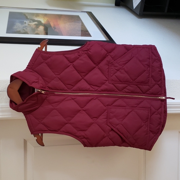 J. Crew Jackets & Blazers - J. Crew Burgundy Puffer Quilted Down Vest